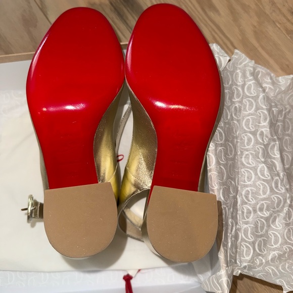 Christian Louboutin Gold and Red Heels - Picture 4 of 7